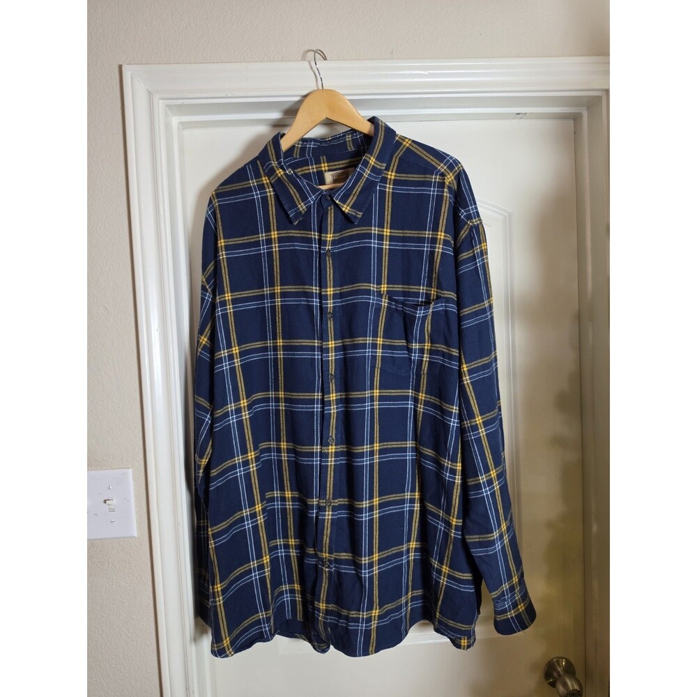 Men's The Foundry Supply Co. Plaid Flannel Shirt Size 4XL Long Sleeve one pocket